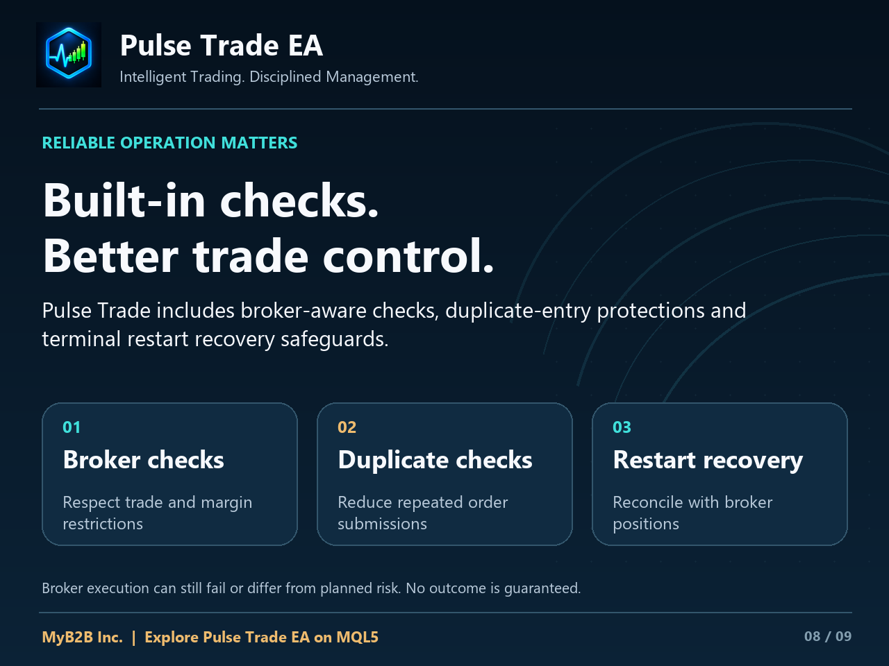Illustrated account and operational checks for Pulse Trade